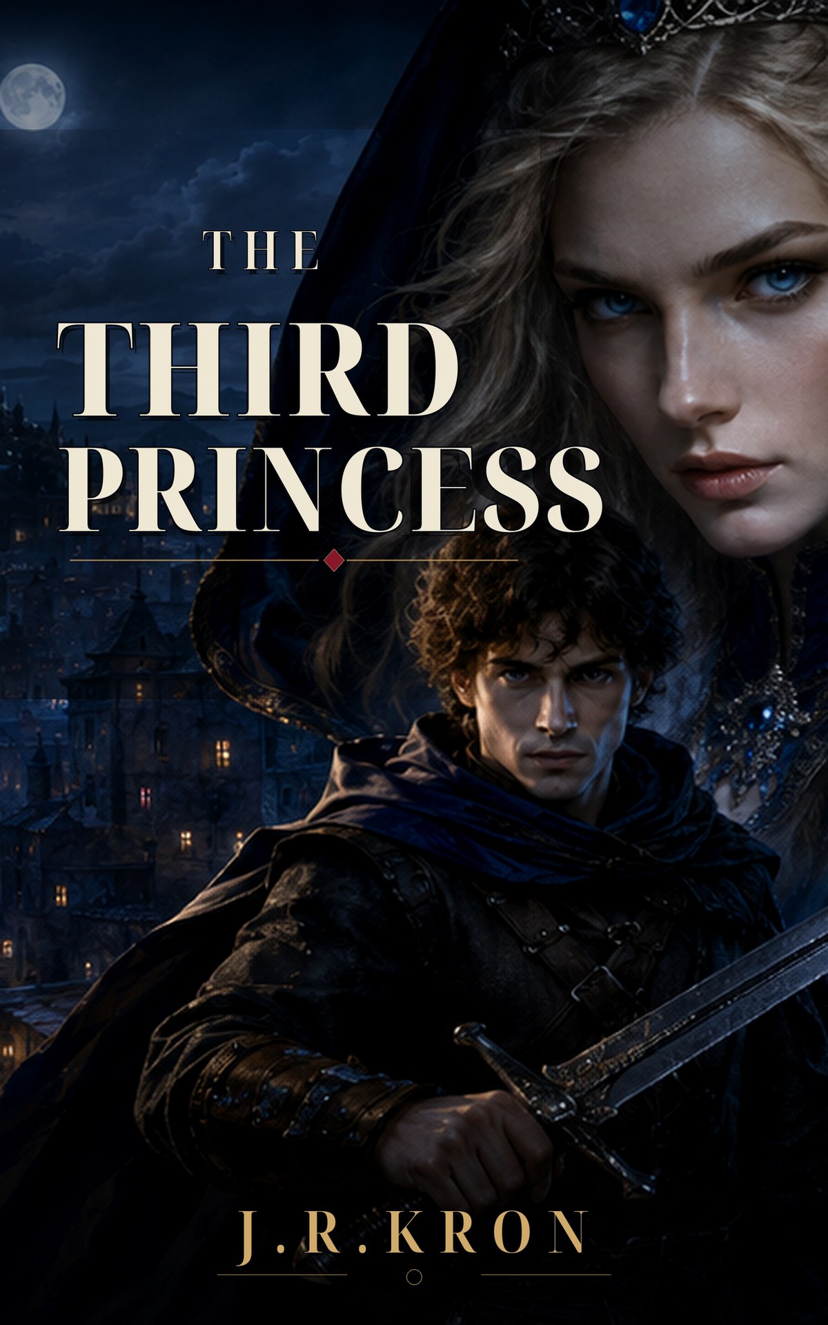 Buchcover von The Third Princess: eine Prinzessin und ein junger Krieger vor einer nächtlichen Stadt
